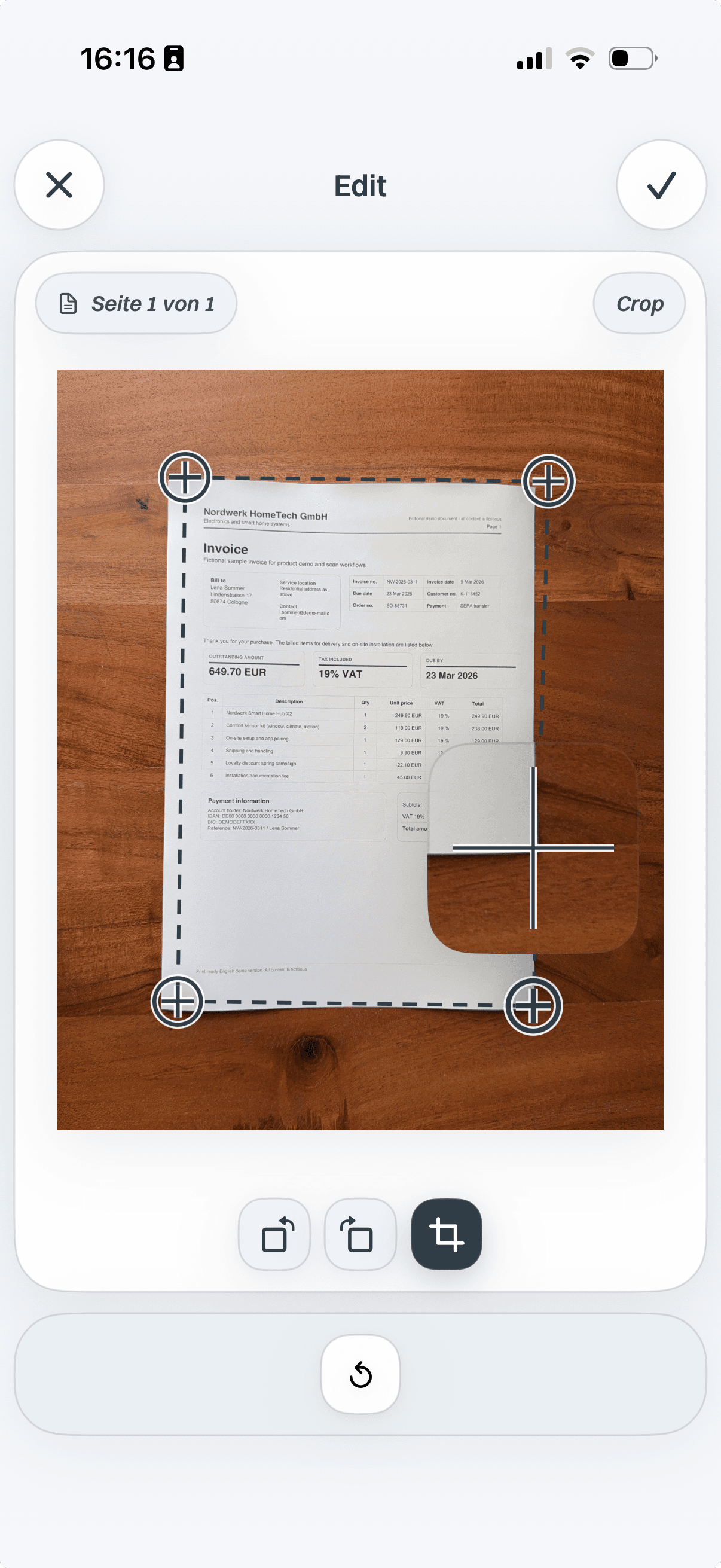Scan & Store: Print sheet